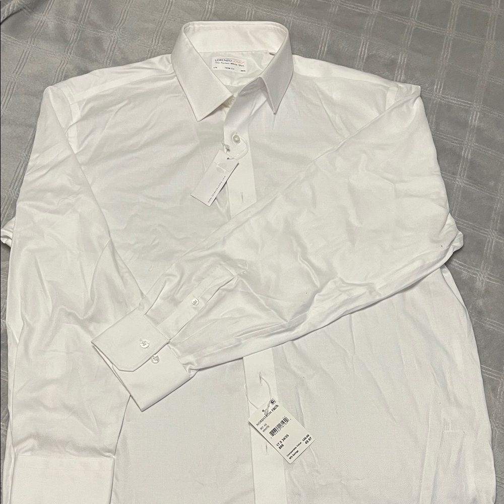 Lorenzo Uomo Crisp White Dress Shirt